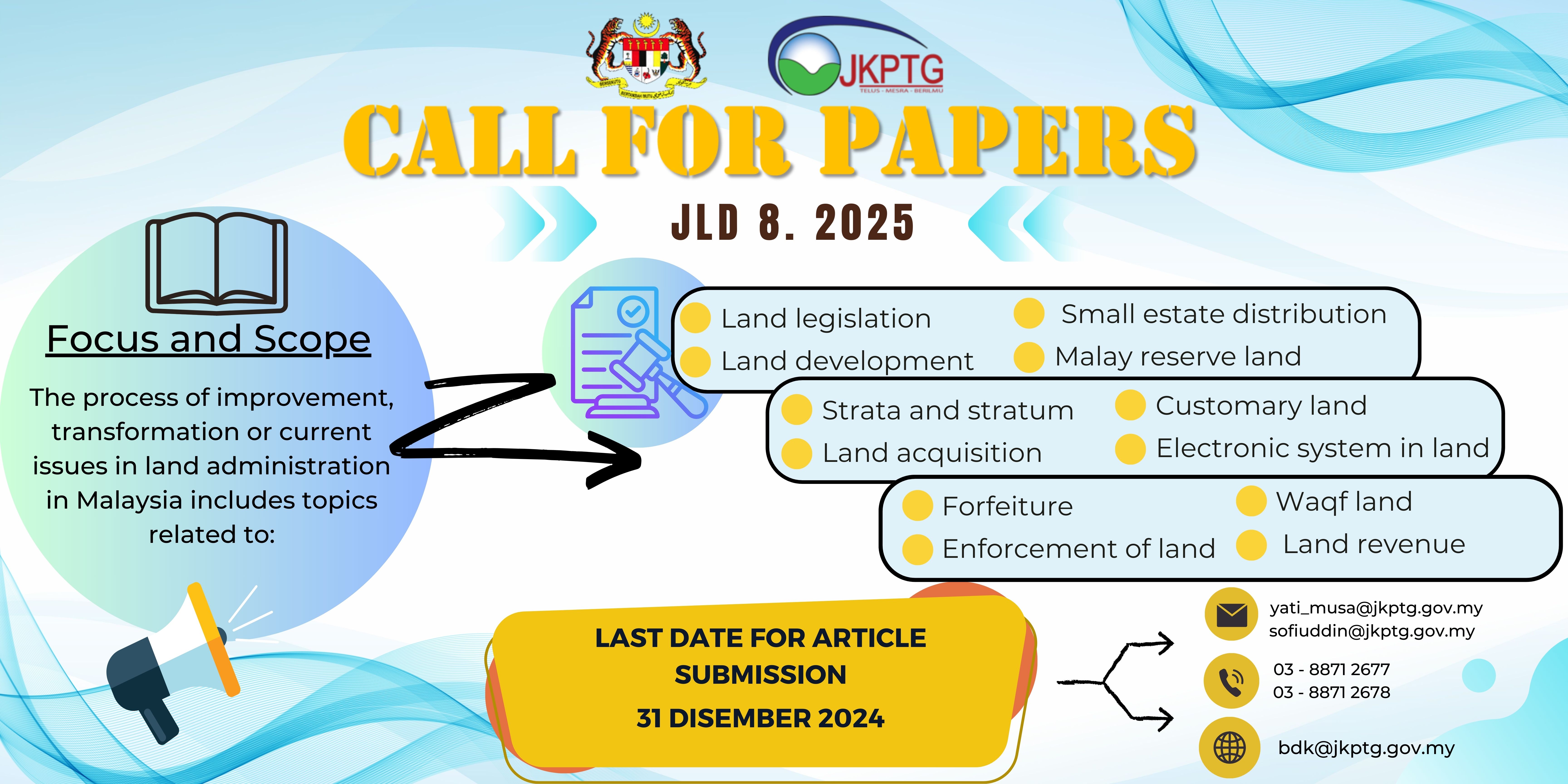 CALL FOR PAPERS JURNAL LAND 2024