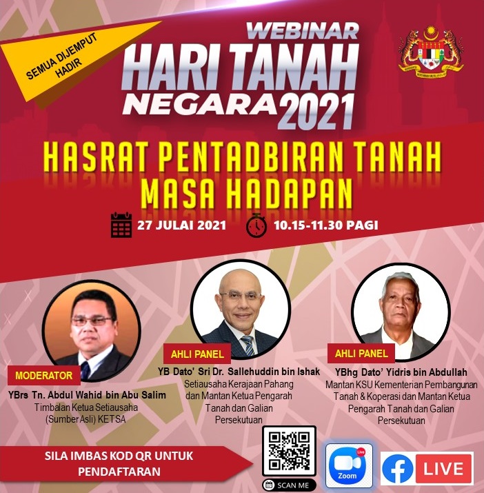 Poster Webinar Hasrat Pentadbiran Tanah Masa Hadapan